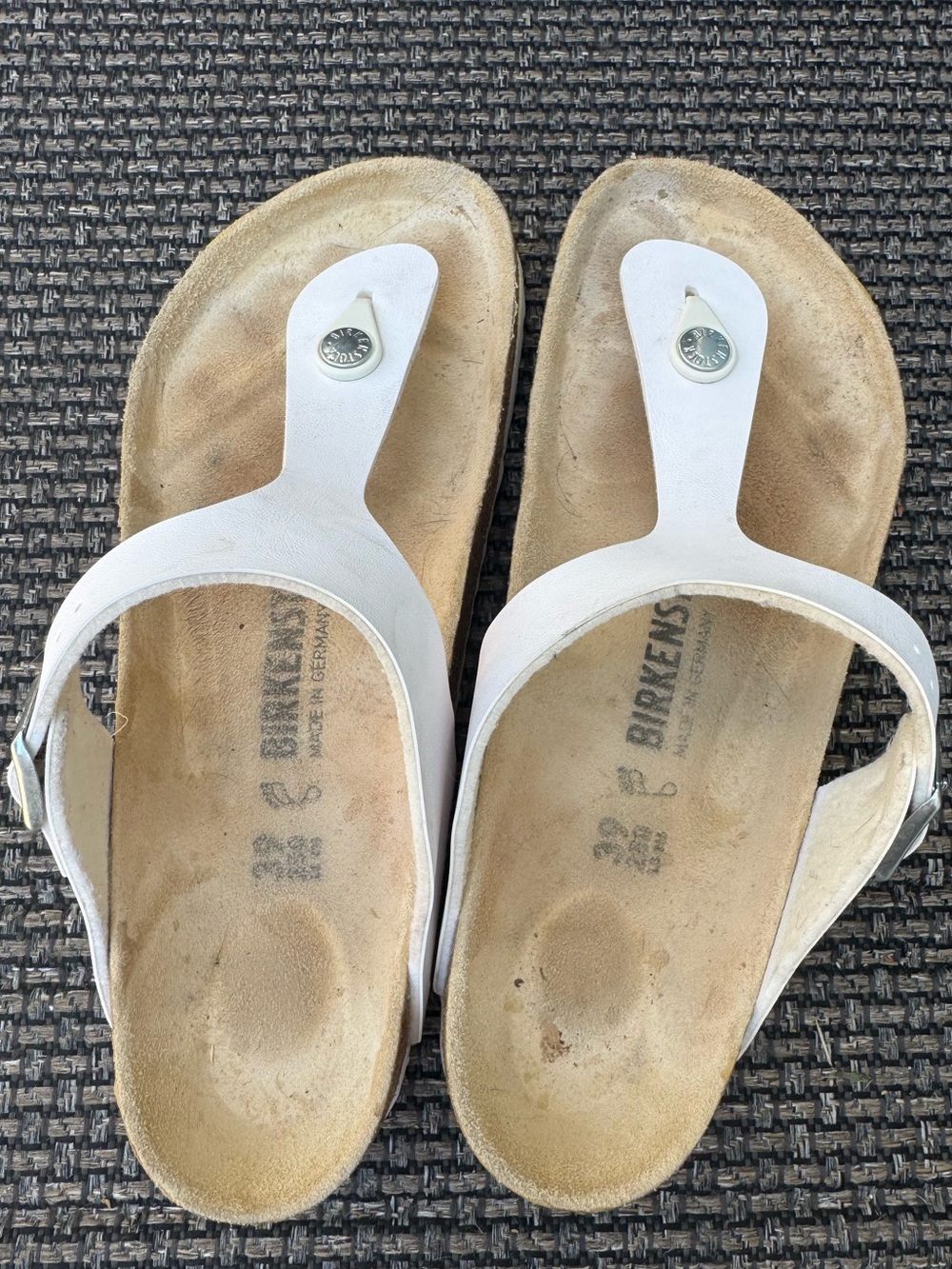 Birkenstock White Thong Sandals for Women